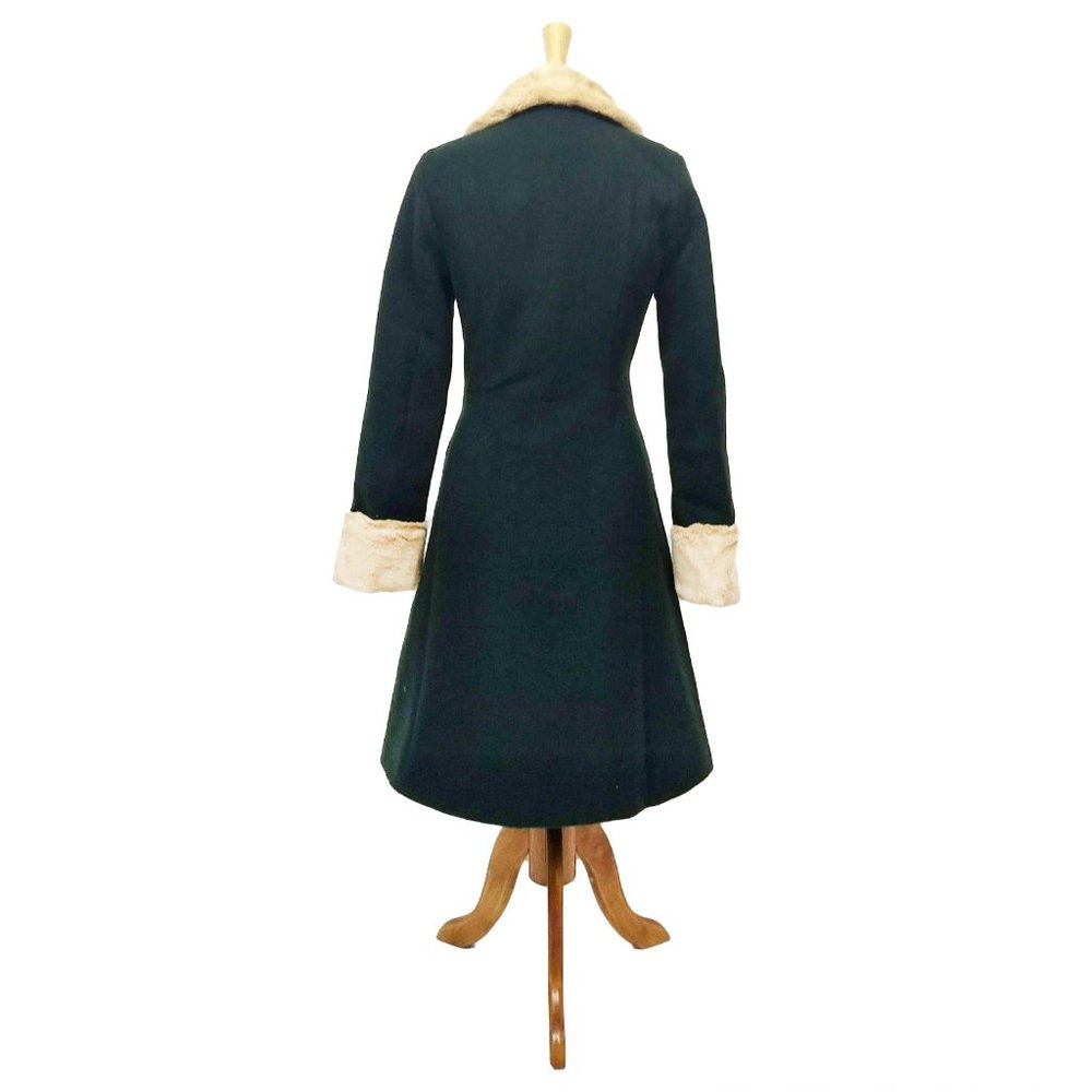 Banned Fantastic Fur Collar Coat in Green - Picture 3 of 4